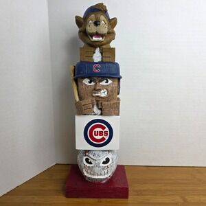 Chicago Cubs MLB Tiki Totem Statue Evergreen 844204TT Mascot Baseball Decor 16in